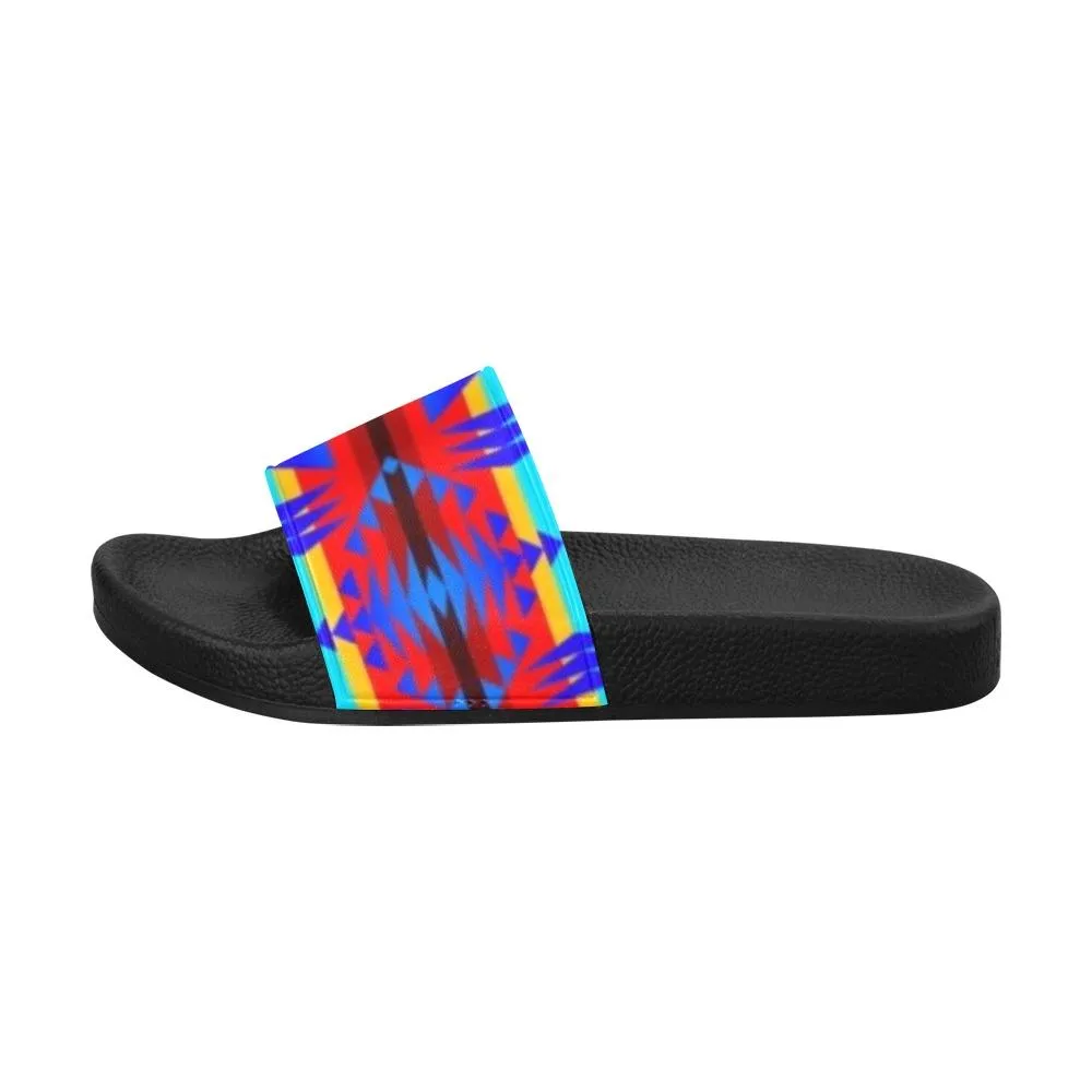 Between the Mountains Blue Women's Slide Sandals