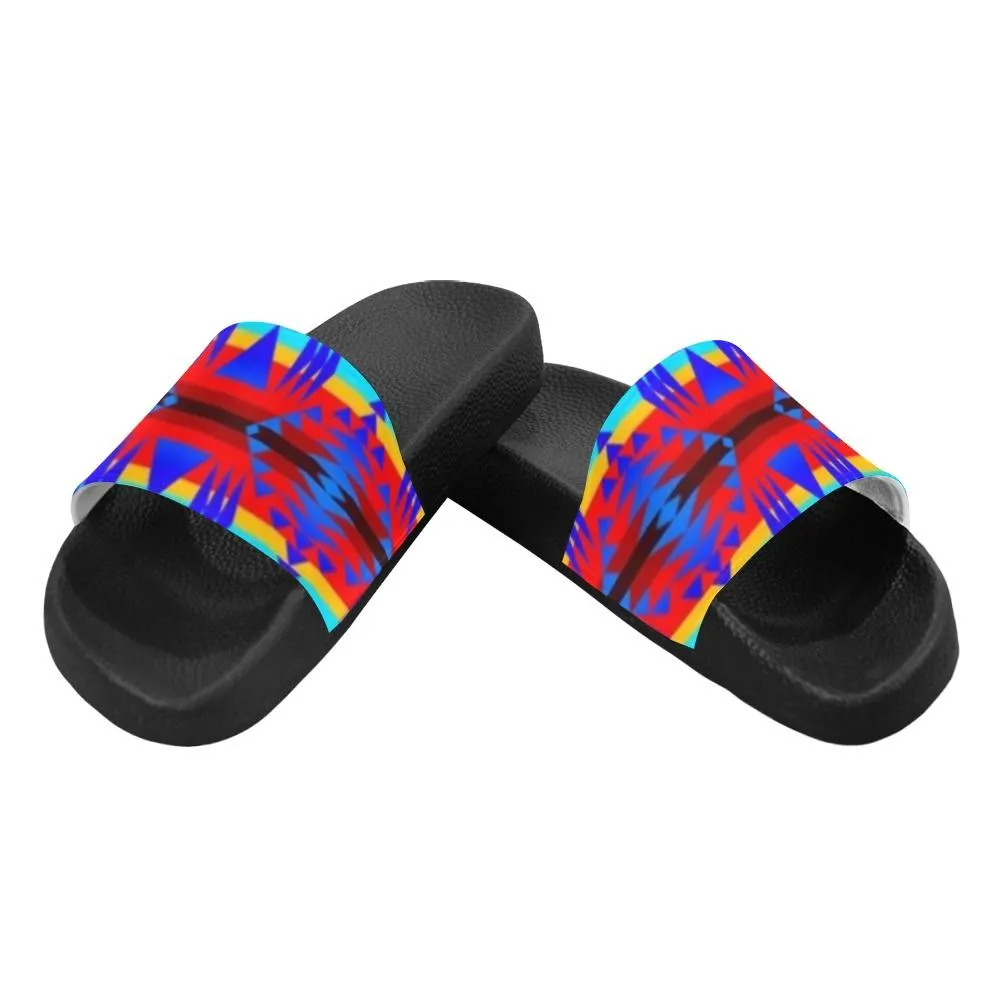 Between the Mountains Blue Women's Slide Sandals