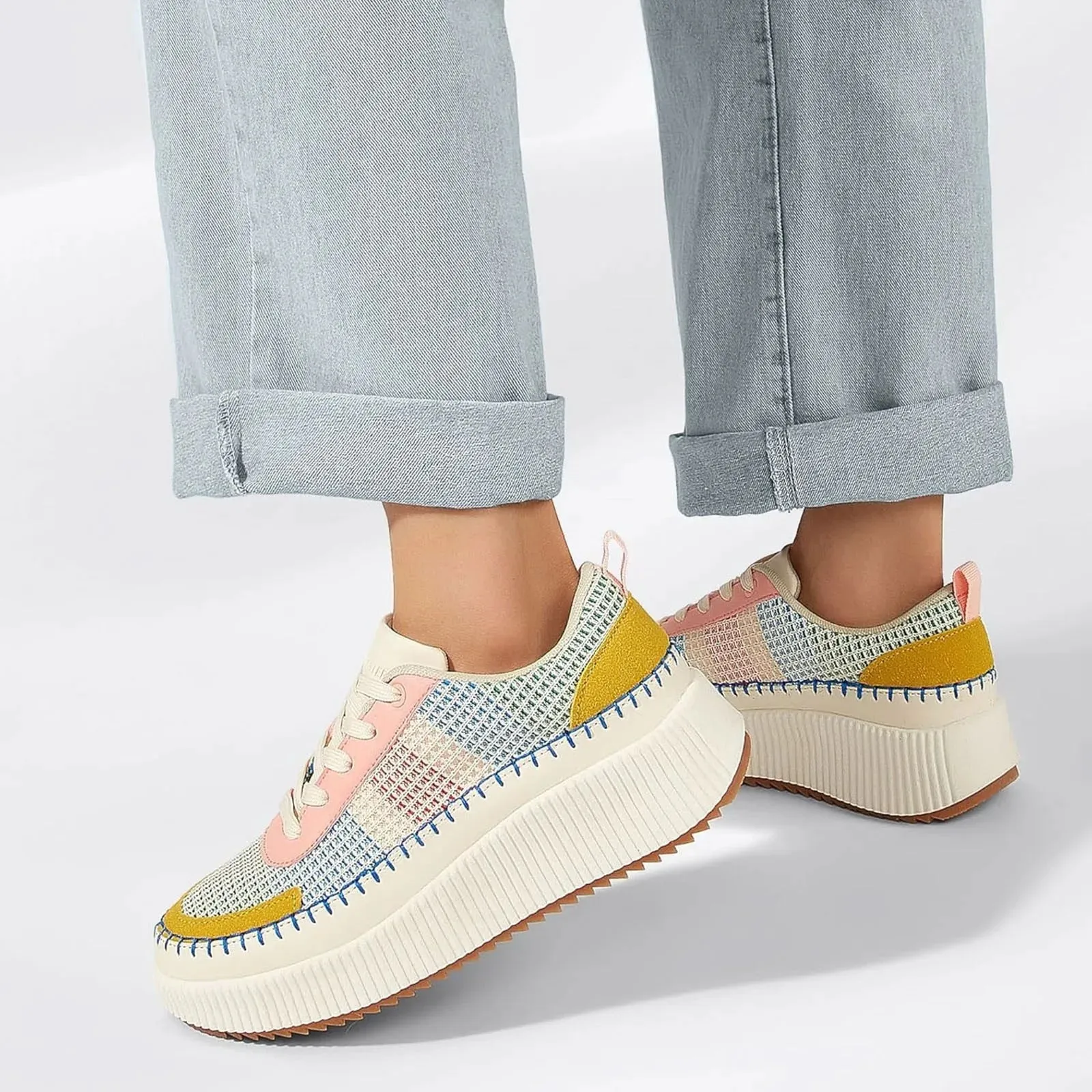Bohemian Thick Bottom Mesh-Weave Sneakers